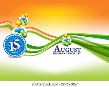 indian independence day background with wave 