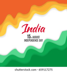 Indian Independence Day Background with Waves. Vector Illustration EPS10