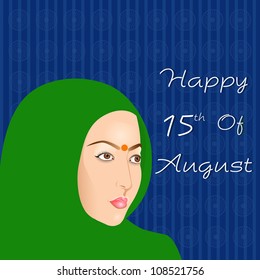 Indian Independence Day background with Indian women. EPS 10.