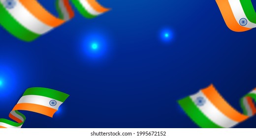 Indian Independence Day. Balloons and ribbons. India flag. August 15