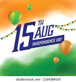 Indian Independence day banner concept with stylish text 15th August