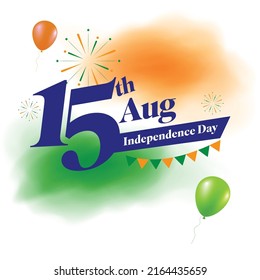 Indian Independence day banner concept with stylish text 15th August