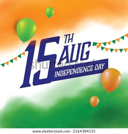 Indian Independence day banner concept with stylish text 15th August