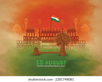 Indian independence day banner design with indian tricolor flag