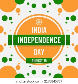 indian independence day card with flat and abstract design for greeting card or social media post on 15th august