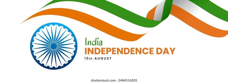 Diseño de Anuncio de celebración del día de la independencia india. 15 de agosto. Fondo tricolor indio. Ilustración vectorial