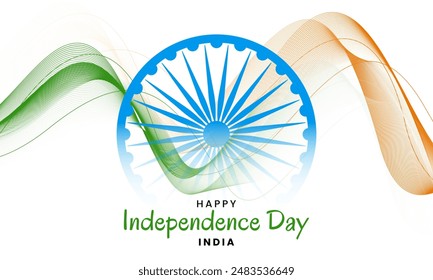 Indian independence day celebration design. August 15, Indian holiday with ashoka chakra. Vector illustration