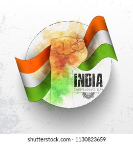 Indian Independence Day celebrations with stylish text 15 August text and Ashoka Wheel.