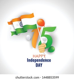 Indian Independence Day Celebrations Stylish Text Stock Vector (Royalty ...