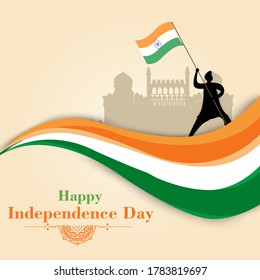 Indian Independence Day celebrations with stylish text, Flyer design of 15th August, vector illustration.