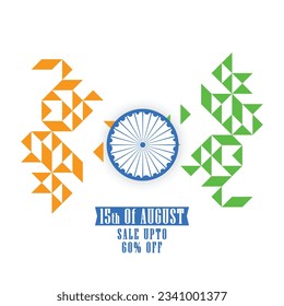 Indian Independence Day celebrations with stylish text 15 August text
