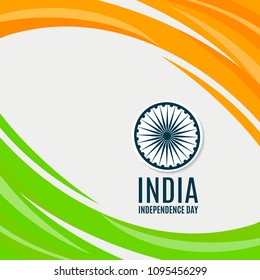 Indian Independence Day concept background with Ashoka wheel. Vector Illustration