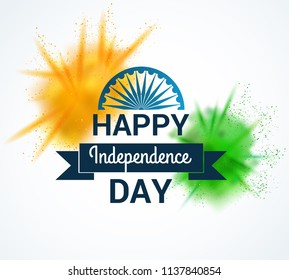 Indian Independence Day concept background with Ashoka wheel. Vector Illustration