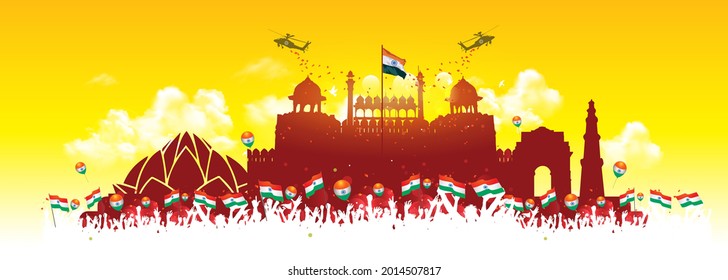 Indian independence day concept background banner