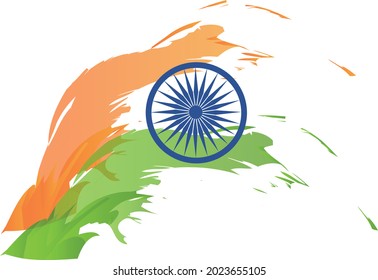 Indian Independence Day Concept background with Ashoka wheel