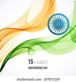 Indian Independence Day concept background with Ashoka wheel. Vector Illustration