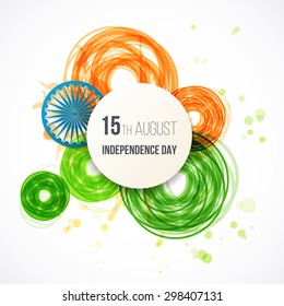 Indian Independence Day concept background with Ashoka wheel. Vector Illustration