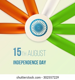 Indian Independence Day concept background with Ashoka wheel. Vector Illustration
