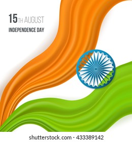 Indian Independence Day concept background with Ashoka wheel. Vector Illustration