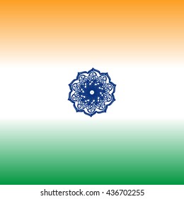 Indian Independence Day concept background with Ashoka wheel. Vector Illustration
