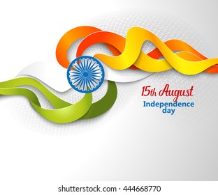 Indian Independence Day concept background with Ashoka wheel. Vector Illustration