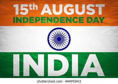 Indian Independence Day concept background with Ashoka wheel. Vector Illustration art