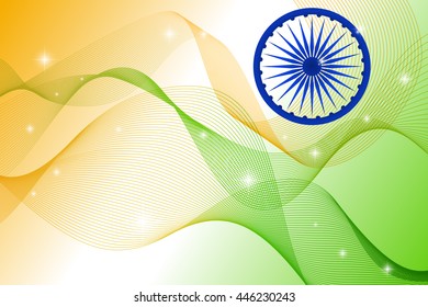 Indian Independence Day concept background with Ashoka wheel. Vector Illustration