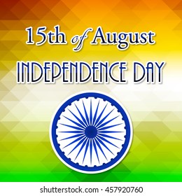 Indian Independence Day concept background with Ashoka wheel. Vector Illustration.