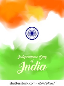 Indian Independence Day concept background with Ashoka wheel. Vector Illustration