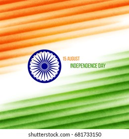 Indian Independence Day concept background with Ashoka wheel. Vector Illustration