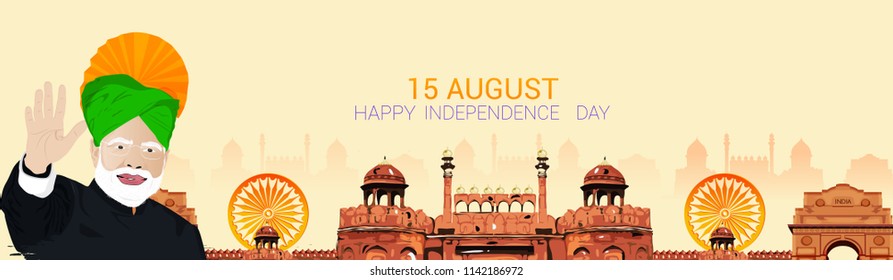 Indian Independence Day concept with proud Indian people 15th August.