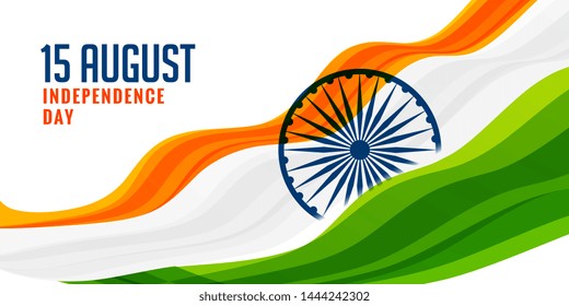 indian independence day concept with wavy flag design