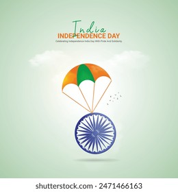 Indian Independence Day Crative Ads Design. Indian flag icon isolated on Template for background. Independence Day  Poster, vector. illustration, August 8. Important day