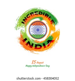 Indian Independence day festive background with text, vector illustration