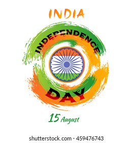 Indian Independence day festive background with text, vector illustration