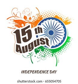 Indian Independence day festive background with text, vector illustration