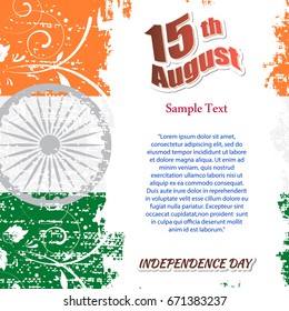 Indian Independence day festive background with text, vector illustration