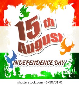 Indian Independence day festive background with text, vector illustration