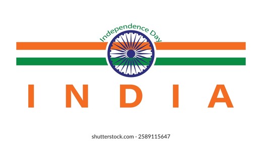 Indian Independence Day Flag Design for Digital Use.