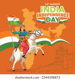 Indian Independence Day Greeting from Freedom Fighter Rani Laxmi Bai