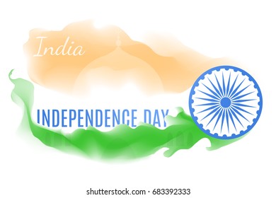 Indian independence day greeting vector card illustration