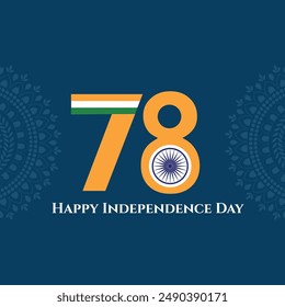 Indian Independence Day illustration template