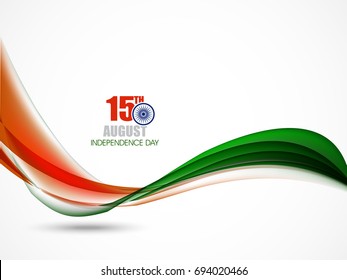 Indian Independence day of India festival with elegant Indian flag theme, waves and good concept, Beautiful greeting card design and abstract background vector illustration...