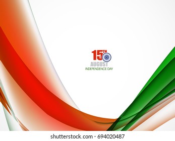 Indian Independence day of India festival with elegant Indian flag theme, waves and good concept, Beautiful greeting card design and abstract background vector illustration...