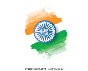 Indian Independence Day on August 15th Vector illustration, Indian flag and Ashoka chakra