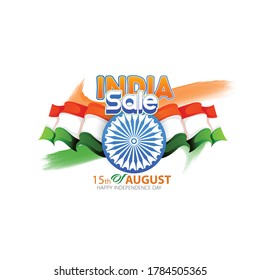 Indian Independence Day on August 15th Vector illustration, Indian flag and Ashoka chakra
