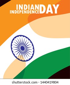 indian independence day poster with flag