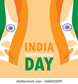 indian independence day poster with flag