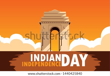 indian independence day poster with india gate