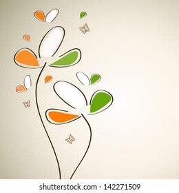 Indian Independence Day or Republic Day background with flowers in national flag colors.